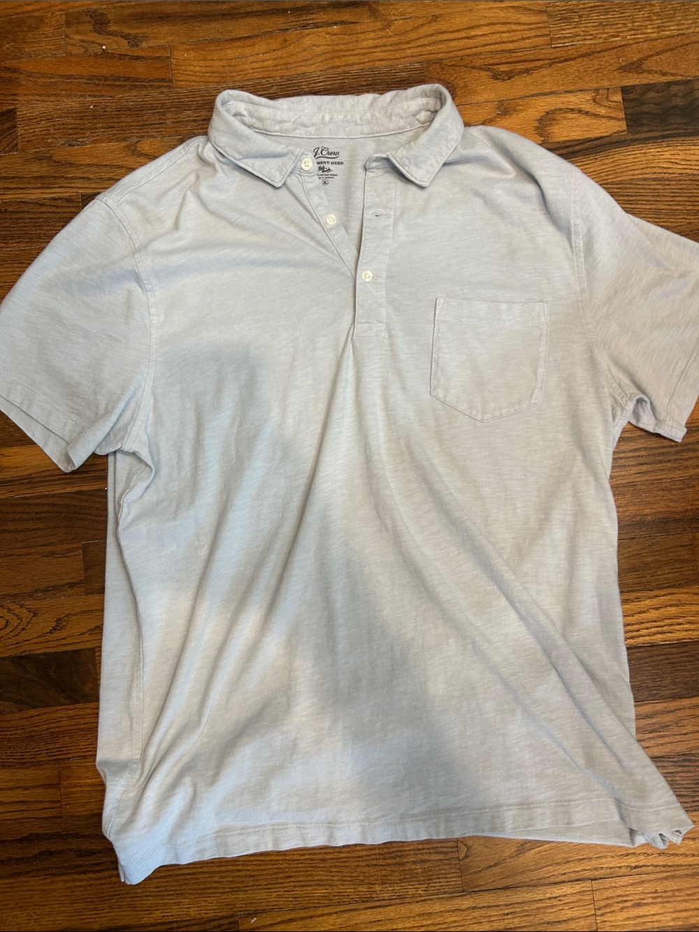 J. Crew Men’s Light Blue Cotton Polo with Chest Pocket